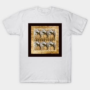 Zebra Herd Brown and Tan T-Shirt